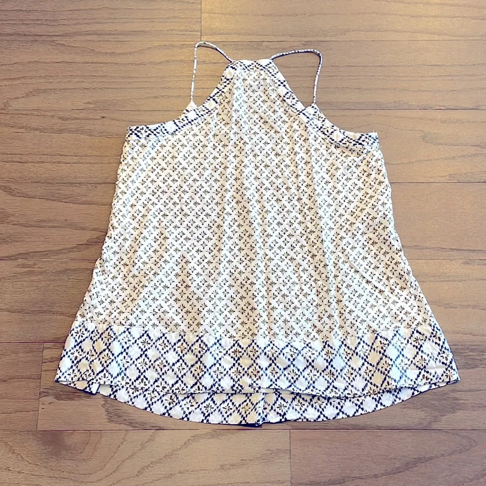 LOFT Green and Blue Patterned Strappy Cami - Size XS - Picture 2 of 8